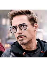 Gọng Kính Cận, Kính Giả Cận Chống UV Mắt Vuông To Khung Ngang Viền Đen Hàn Quốc - BLUE LIGHT