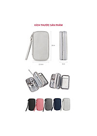 Túi đựng phụ kiện công nghệ đựng pin sạc dự phòng, điện thoại, cáp sạc usb, tai nghe có quai cầm, [Loại cao cấp - Màu Đen] Túi Đựng Phụ Kiện Công Nghệ Có Quai Cầm, Chống Nước - Hàng Chính Hãng dododios