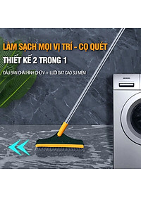 Cây chà sàn nhà tắm, chổi cọ sàn và gạt nước 2 trong 1, cọ sạch khe hẹp và góc tường – dododios Easy ES04