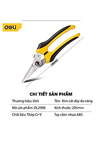Kìm Cắt Đa Năng Deli Cao Cấp Kích Thước 8inch - Chất Liệu Chống Mòn, Gỉ - Sử Dụng Được Trên Nhiều Vật Liệu - DL2908