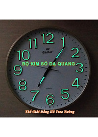 Đồng Hồ Treo Tường Cao Cấp DẠ QUANG EASTAR Mặt Tròn Lớn Viền Mỏng 38cm – Số nổi 3D – Máy NHẬT KIM TRÔI - Tặng Pin Maxell - BH 1 Năm - Treo Tường Decor Trang Trí Nhà Cửa