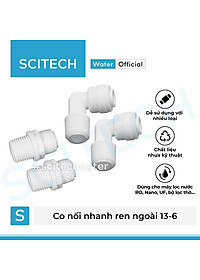 Co nối nhanh ren ngoài 13/17/21 ra dây 6 hoặc ren ngoài 13/17/21 ra dây 10 dùng trong máy lọc nước - Hàng chính hãng