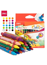 Bút sáp nến Deli - 12 màu/18 màu/24 màu - 1 hộp - EC20800/EC20810/EC20820