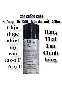 Sơn xịt chống cháy chịu được nhiệt độ cao Hi-Temp - No.1200 - Màu đen mờ - 400ml - Made in Thái Lan