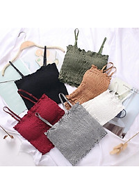 Áo quây - Áo hai dây nhún chun siêu xinh hàng Quảng Châu cao cấp, có đệm lót và dây điều chỉnh