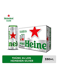 Thùng 24 lon cao Heineken Silver (mới) (330ml/lon)