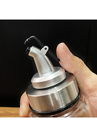 Cặp 2 Bình rót một chạm CAO CẤP One Touch Open đựng nước mắm, dầu ăn - thuỷ tinh siêu nhẹ Borosilicat