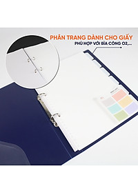 Bìa Phân Trang AO+ Nhựa PP/ A4 (Bộ 6 Tab Phân Mục) Kèm Giấy Dán