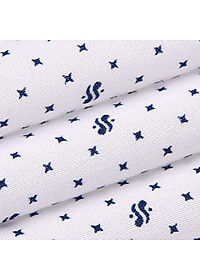 Áo Sơ Mi Nam Công Sở Trung Niên Dài Tay Trắng Thương Hiệu Anton Vải Cotton Họa Tiết Chấm Bi Nhỏ  - 302
