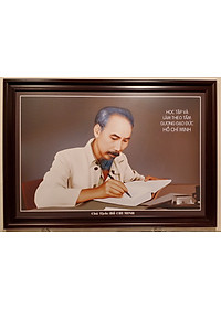 BÁC HỒ NGỒI LÀM VIỆC - TRANH IN DẦU