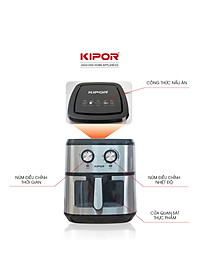 Nồi chiên không dầu KIPOR KP-AF310 - 10L - Điều khiển cơ công nghệ RAPID AIR nướng đối lưu - phủ chống dính cao cấp - Hàng chính hãng