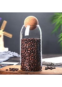 Bình Bảo Quản Thực Phẩm Bằng Thủy Tinh Có Nút Gỗ Kín