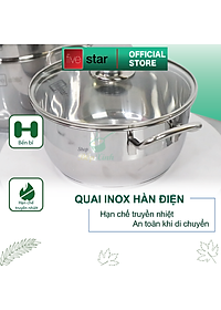 Bộ Nồi và chảo 3 Đáy Inox 430 Fivestar Standard bếp từ nắp kính