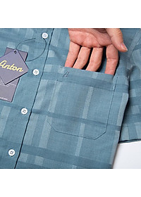 Sơ mi nam Ngắn tay công sở trung niên thương hiệu Anton vải bamboo xanh lục thoáng mát, thấm hút mồ hôi - NT204