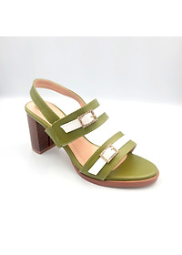 Giày sandal nữ cao gót đế cao 7 phân hàng hiệu rosata hai màu đen xanh thời trang cao cấp ro528