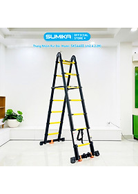 Thang nhôm rút đôi SUMIKA SKS440D, sơn tĩnh điện, rút chữ A cao 2.2m, rút chữ I cao 4.4m, tải trọng 300kg