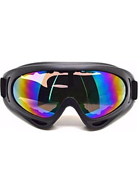 Mắt kính đi đường chống bụi, chống tia UV X400 GT1113 (Dây Đen, kính tráng bạc 7 màu )