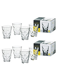 Bộ 04 cốc thủy tinh cao cấp chịu nhiệt họa tiết tròn mang lại vẻ trang nhã, sang trọng - nội địa Nhật Bản 