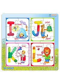 07 bộ tranh xếp hình 20 mảnh size 17x17cm – đồ chơi trí tuệ cho bé từ 2 tuổi – Combo The Alphabet
