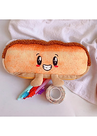 Túi Đựng Bút Hình Bánh Mì Nhồi Bông Sáng Tạo Vui Nhộn Sức Chứa Lớn - Hàng Chính Hãng
