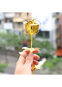 Quà tặng sinh nhật ý nghĩa: Bông hoa hồng mạ dát vàng cao cấp cho nữ