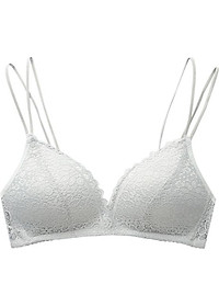  Bộ ĐồLót Ren Nữ Không Gọng Nâng Ngực Đệm Mỏng Azuno DL01  Phong Cách Sexy Dây Đôi Không Giãn Không Quăn Sau Khi Dùng Lâu