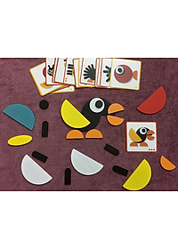 Ghép hình tư duy theo thẻ Montessori