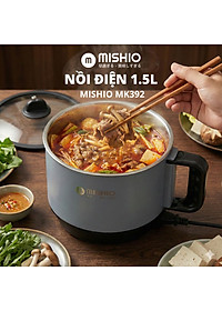 Nồi Lẩu Điện Mini 1.5L Mishio MK392 600W lòng nồi inox 304 không gỉ sét - hàng chính hãng