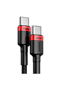 Cáp sạc nhanh 5A/100W Baseus Cafule kết nối Type-C sang Type-C dây tròn siêu bền dài 200CM dành cho Android - Hàng chính hãng