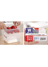 Hộp thực phẩm vuông có giá lót, nắp mềm Nakaya 1100ml Nội địa Nhật Bản