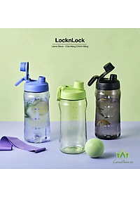Bình nước nhựa LocknLock Active Large Bottle 1.5L màu xanh lá HAP941GRN, Hàng chính hãng, tay cầm gấp gọn - JoyMall