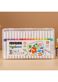 Bút Màu Acrylic Marker sơn đánh dấu Lalunavn nhiều mực hơn 50% bộ 12/24/36/48/60m hộp nhựa xách tiện dụng B196