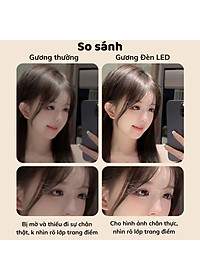 Gương Soi Trang Điểm Để Bàn Có 3 Chế Độ Đèn Led Thông Minh Tích Điện Siêu Hot - Thiết Kế Hiện Đại - Hàng Chính Hãng