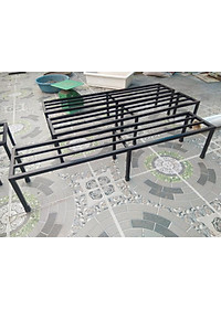 Kệ kê chậu cây ngoài trời Dài 120cm. Rộng 25cm. Cao 10-15-20-25cm. 6 chân. 2nan phụ. hộp thép 2x2cm
