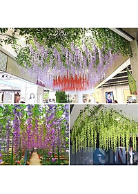 Hoa tử đằng dây treo dài 110cm - Hoa giả lụa trang trí lễ kết hôn, sự kiện, nhà hàng, tiệc cưới, ngoại thất, làm giàn