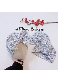 Mũ turban bé gái (4-8kg) - Chủ đề hoa nhí