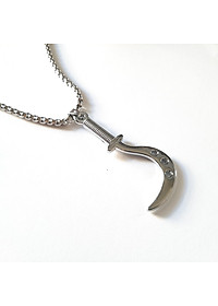 Dây chuyền nam cá tính, mặt hợp kim không gỉ si mạ, dây titan cao cấp rộng 3-4mm, dài 50cm