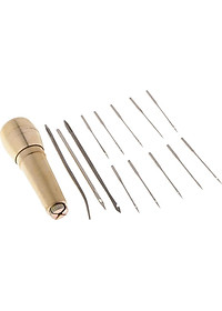 1 Chiếc Đồng Lều Da Vải May Awl + 13 Chiếc Cong Thẳng Kim