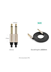 Cáp âm thanh stereo 2 đầu đực chuẩn jack 6.5mm dài 5m UGREEN AV128 40813 - Hàng chính hãng