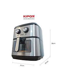 Nồi chiên không dầu KIPOR KP-AF310 - 10L - Điều khiển cơ công nghệ RAPID AIR nướng đối lưu - phủ chống dính cao cấp - Hàng chính hãng
