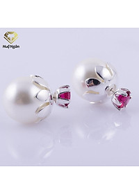 Bông tai bạc Ý 925 Huệ Ngân - Hoa đá RYE140799