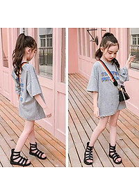 Giày sandal chiến binh cho bé gái 5 - 12 tuổi da mềm khóa kéo thời trang phong cách Hàn Quốc SG48