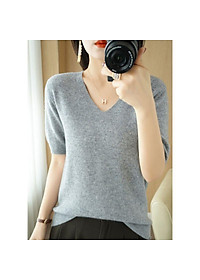 - Áo len dệt kim tay lỡ cổ tim chữ V mẫu 2022