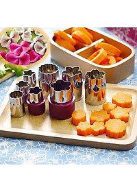 Bộ Dụng Cụ Cắt Tỉa Rau Củ Quả Inox 8 Món, Bộ Khuôn Cắt Tạo Hình Rau Củ Quả, Khuôn Làm Bánh - Hàng Loại 1 - Chính Hãng MINIIN