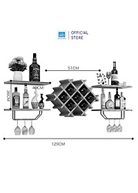 Kệ Gỗ Để Vang Trang Trí Treo Tường Nhỏ Xinh SIB Decor (Tặng Kèm Giá Treo Ly) KR06