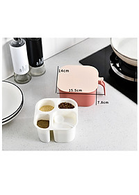 Hộp đụng gia vị 4 ngăn có nắp đậy - Henrysa (màu ngẫu nhiên)