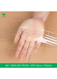 BK1 - 4.8cm loại 6 cuộn/kg - Bộ 6 cuộn băng keo đóng thùng hộp carton