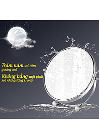 Gương trang điểm phóng đại 3 lần, xoay 360 độ, 2 mặt siêu nét, để bàn, Inox 304, Size 18cm, 20cm, Minh House G31