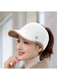 Mũ len nữ thể thao có chìa rỗng đầu thích hợp mùa thu đông thể thao ngoài trời, tập gym