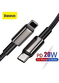 Cáp sạc nhanh, siêu bền C to IP 20W Baseus Tungsten Gold dùng cho iPhone 12/ iP11 Series/ iPXS Max (20W, Fast Charging & Data Cable)- Hàng chính hãng